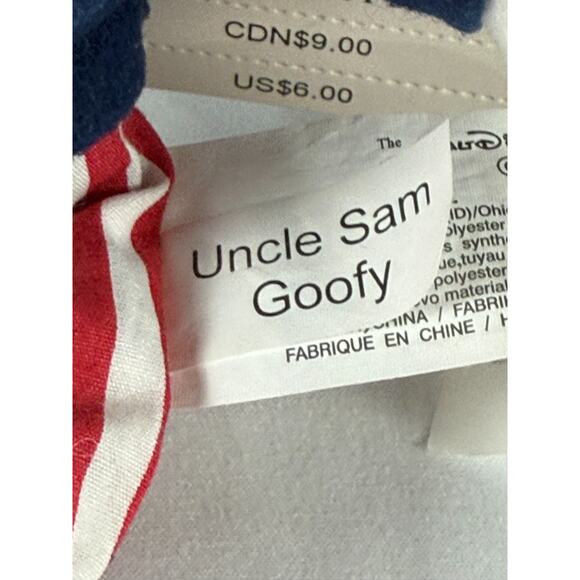Uncle Sam Patriotic Goofy The Disney Store Bean Bag Plush w/Original Tag Vintage - Picture 3 of 3
